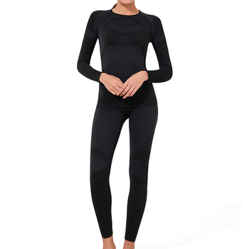 Дамски найлонов спортен термален базов слой – влагоотводящ, бързосъхнещ, топъл, дълги ръкави, кръгло деколте, безшевен