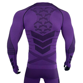 Унисекс зимен комплект за ски и бягане с бързо изсъхване, дишащ и влагоотводящ плат, дълъг ръкав и панталони до глезена, кръгла яка, 65% найлон, 25% полиестер, 10% спандекс