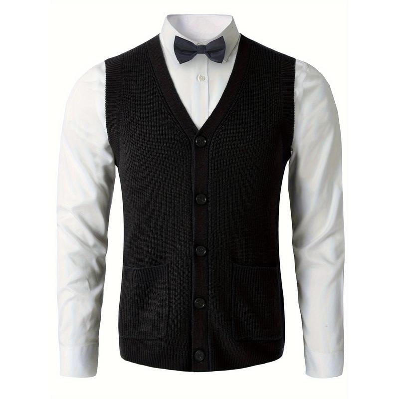 Мъжка жилетка Corduroy, райета, свободен силует, лен плат, тънка