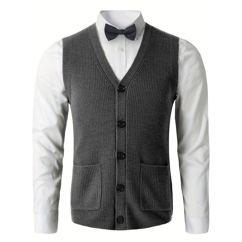 Мъжка жилетка Corduroy, райета, свободен силует, лен плат, тънка