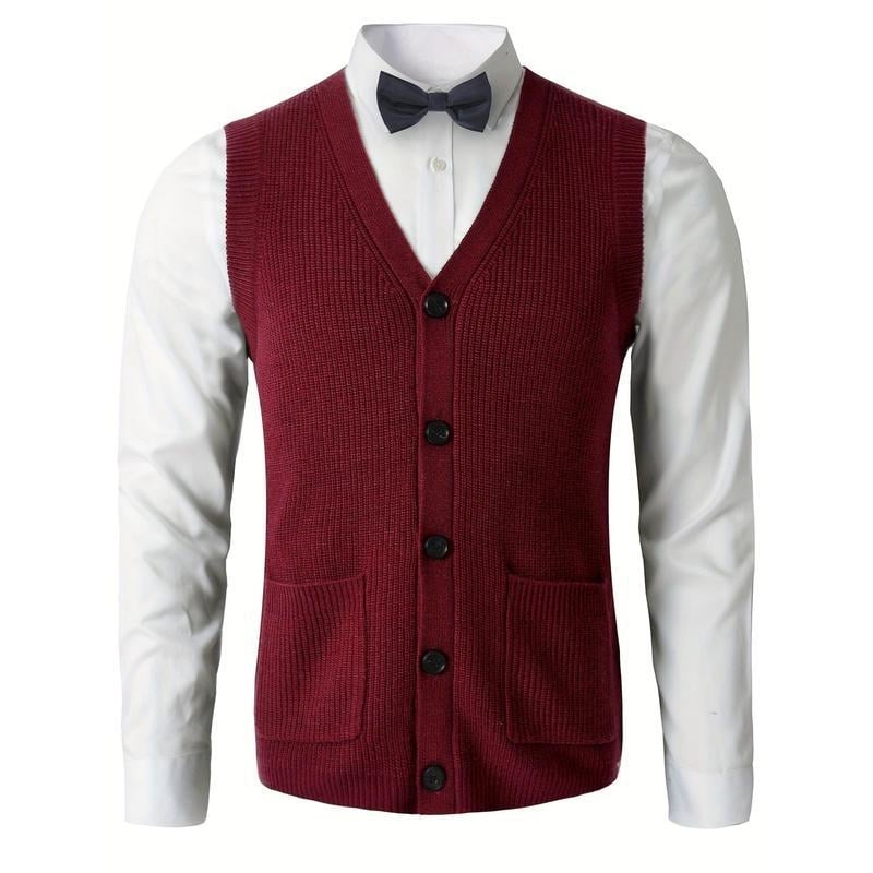 Мъжка жилетка Corduroy, райета, свободен силует, лен плат, тънка