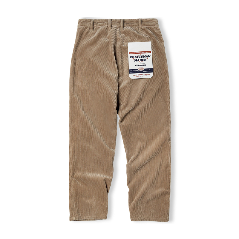 Мъжки памучни панталони с права кройка, средна талия, 100% памук, японски ретро стил, зима