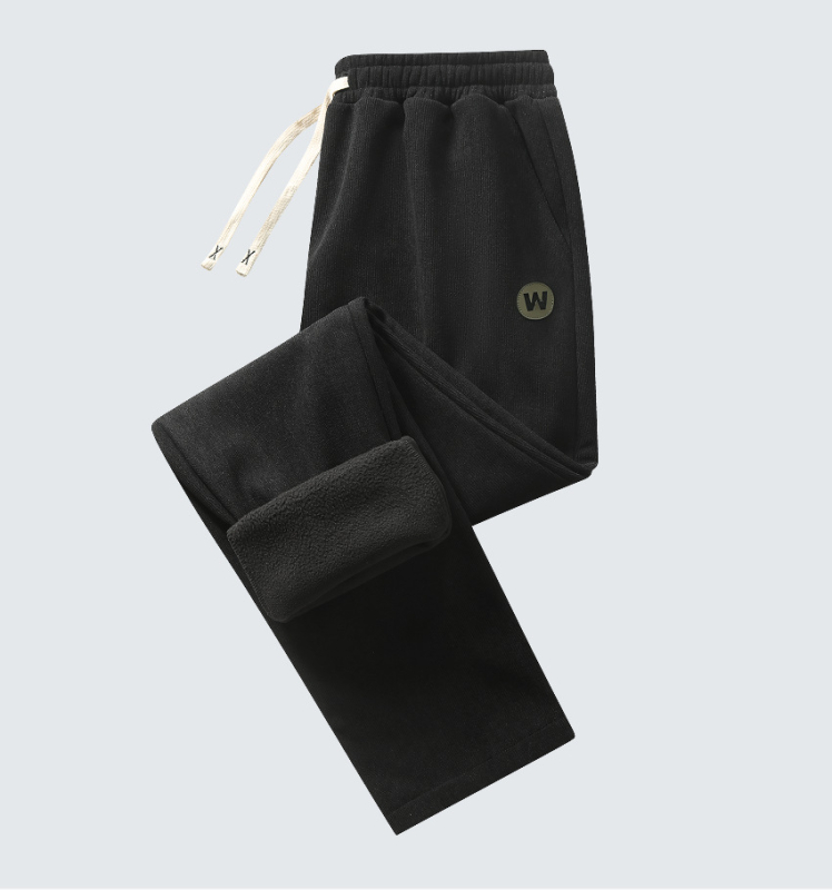 Corduroy подплатени мъжки ежедневни панталони — дебели и топли, еластична талия, права кройка