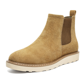 Мъжки Chelsea ботуши - винтидж стил, средна височина, кръгла носка, гумена подметка, PU стелка