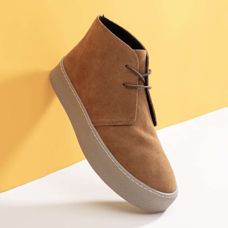 Мартин ботуши за мъже, зимни обувки от Nubuk велур, каучукова подметка, нисък ток, кръгъл нос