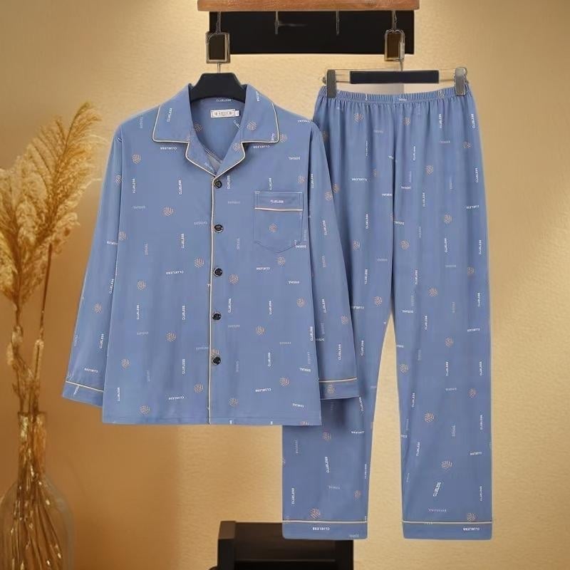 Памучни пижами за възрастни с дълги ръкави и панталони, 100% памук, есенен стил