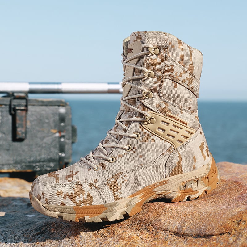 Високопрофилни тактически ботуши за открито – пустинен камуфлаж, найлон, Boot Leopard, GKQQ5, Мъжки