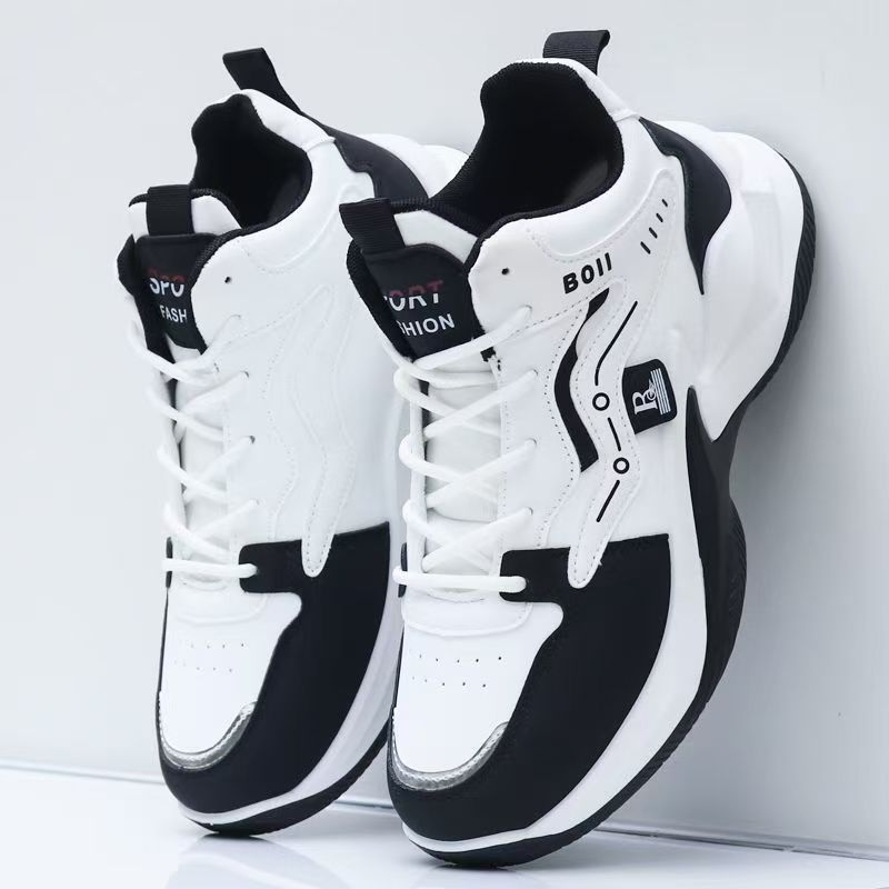 Мъжки обувки за баскетбол, леки, дишаща мрежеста горна част, гумена подметка, нисък връх, предно връзване