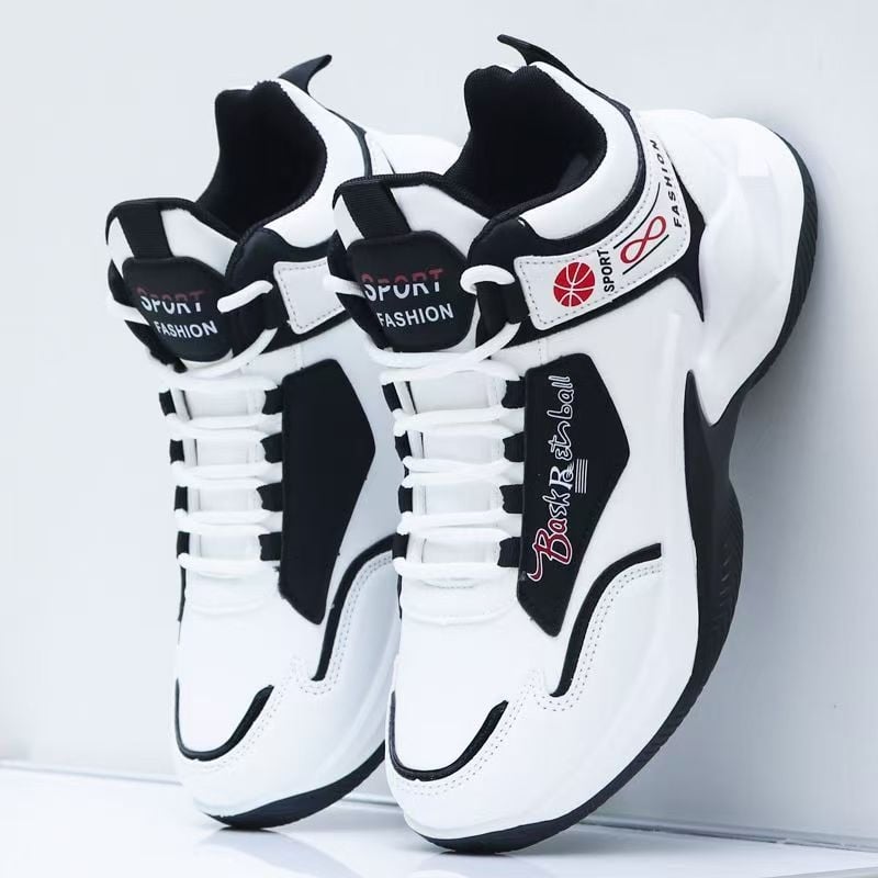 Мъжки обувки за баскетбол, леки, дишаща мрежеста горна част, гумена подметка, нисък връх, предно връзване