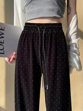 Дамски прави панталони с висока талия и панелни детайли, 80–90% полиестер, микроеластичност, ежедневен стил