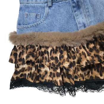 Дънена пола-торта с колажен дизайн, уличен стил, есен 2025