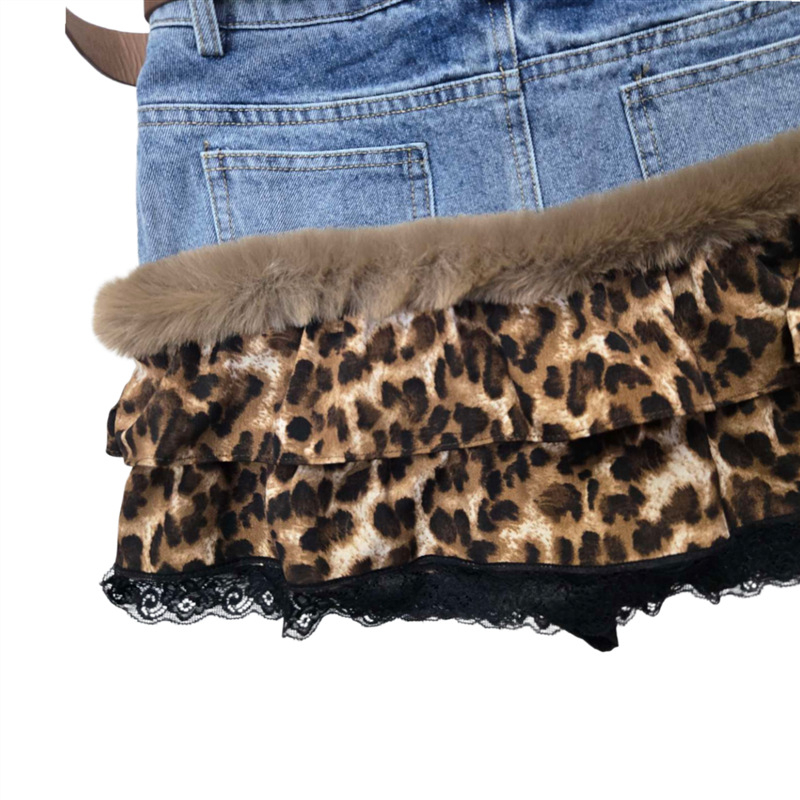 Дънена пола-торта с колажен дизайн, уличен стил, есен 2025