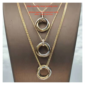 Kaelakee O-kujulise kettaga, ripats V goldist, elektroplating