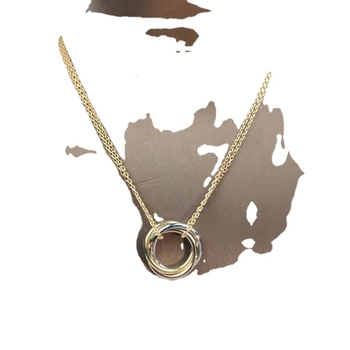 Колие с O-образна верига, подвеска от V gold, електроплатиране