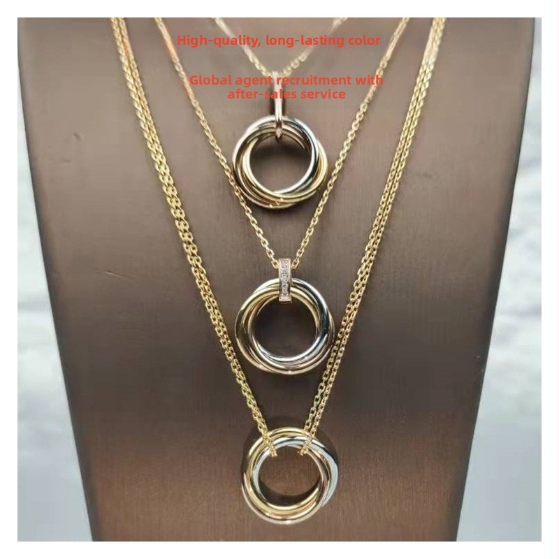 Kaelakee O-kujulise kettaga, ripats V goldist, elektroplating