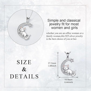 Колие с висулка от сплав, електроплакирано, котешка форма, О-образна верига, за жени