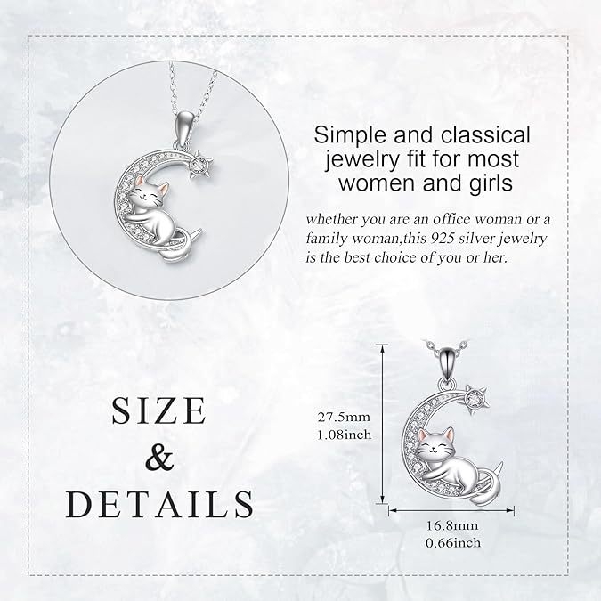 Колие с висулка от сплав, електроплакирано, котешка форма, О-образна верига, за жени