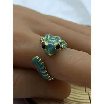 Мъжки пръстен с форма на гекон, регулируем, латунен, панк-рок стил