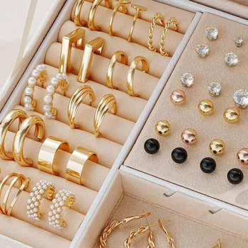 Σκουλαρίκια από κράμα, γεωμετρικός σχεδιασμός, ηλεκτροπλατίωση, στυλ Instagram για γυναίκες