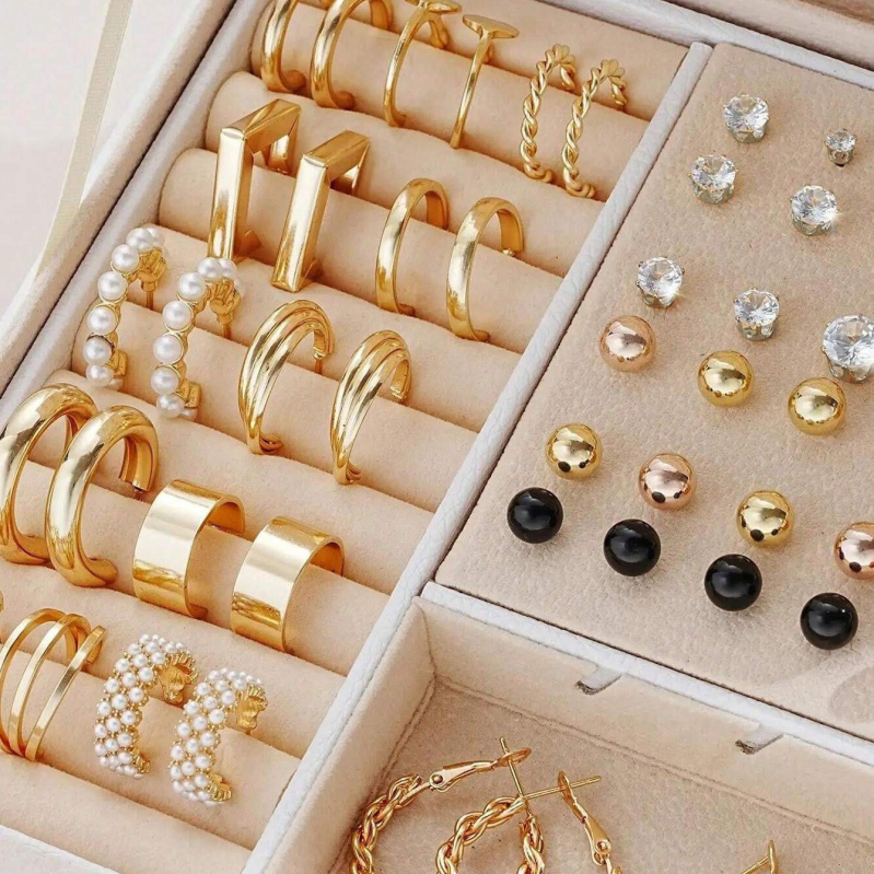 Σκουλαρίκια από κράμα, γεωμετρικός σχεδιασμός, ηλεκτροπλατίωση, στυλ Instagram για γυναίκες