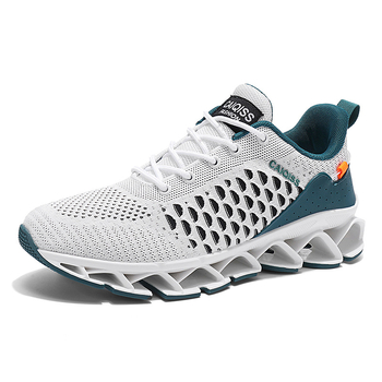 Мъжки спортно-ежедневни обувки за четири сезона с подплата от флис и дишаща горна част от плат, връзки и гумена подметка