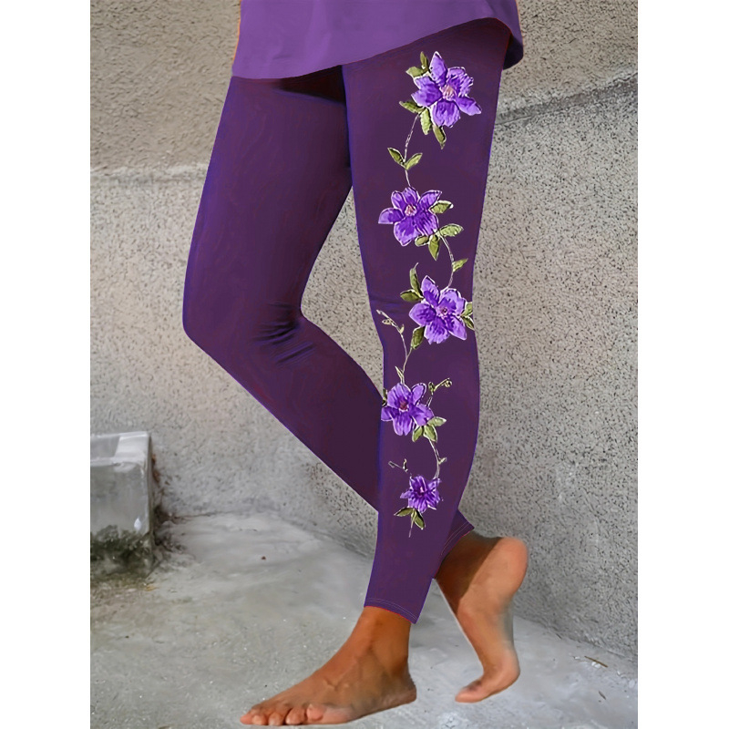 Дамски тесни панталони с еластична талия, подплатени с флис, Лайкра, четирисезонни ежедневни панталони