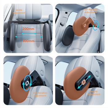 Autopeapadi mäluvahtiga, reguleeritav kolmetoelines disain külgsuuna magamiseks, universaalne sobivus, ühe klikiga paigaldus