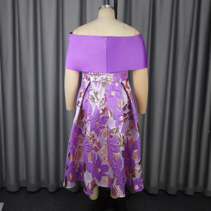 Рокля с едно рамо, жакардова А-линия, висока талия, дълга вечерна рокля за банкет