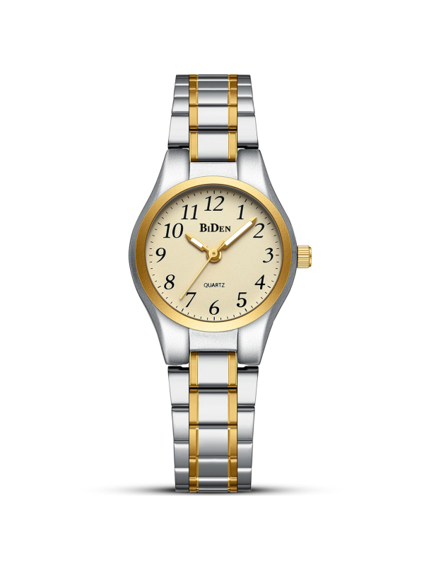 Biden мъжки спортен кварцов часовник, аналогов дисплей, кръгъл циферблат, корпус от сплав, стоманен каиш, водоустойчив до 30 м