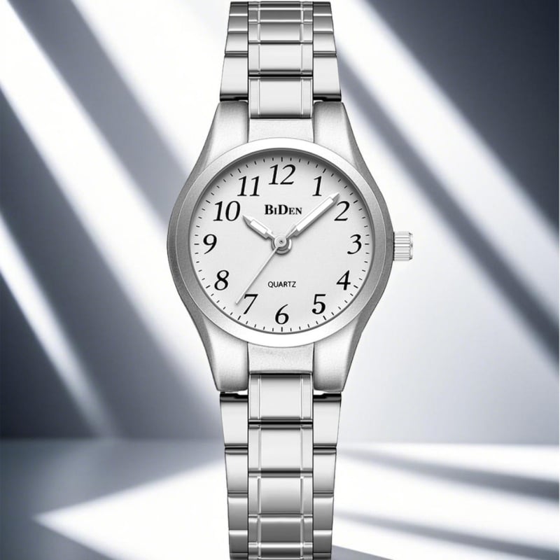 Biden мъжки спортен кварцов часовник, аналогов дисплей, кръгъл циферблат, корпус от сплав, стоманен каиш, водоустойчив до 30 м