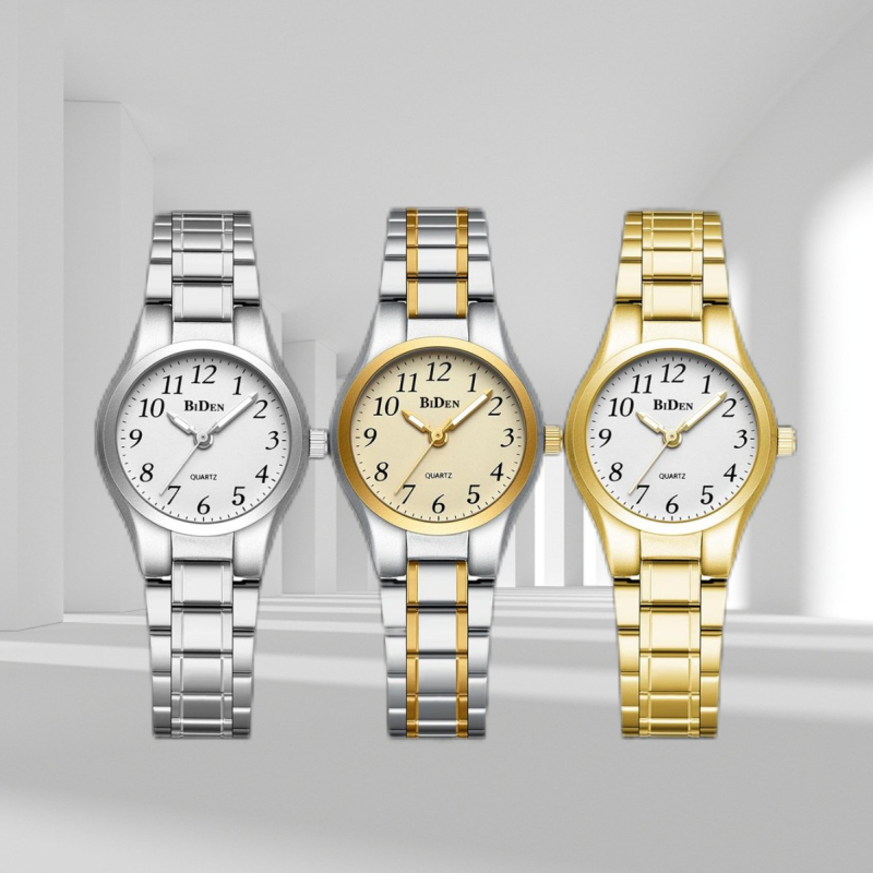 Biden мъжки спортен кварцов часовник, аналогов дисплей, кръгъл циферблат, корпус от сплав, стоманен каиш, водоустойчив до 30 м