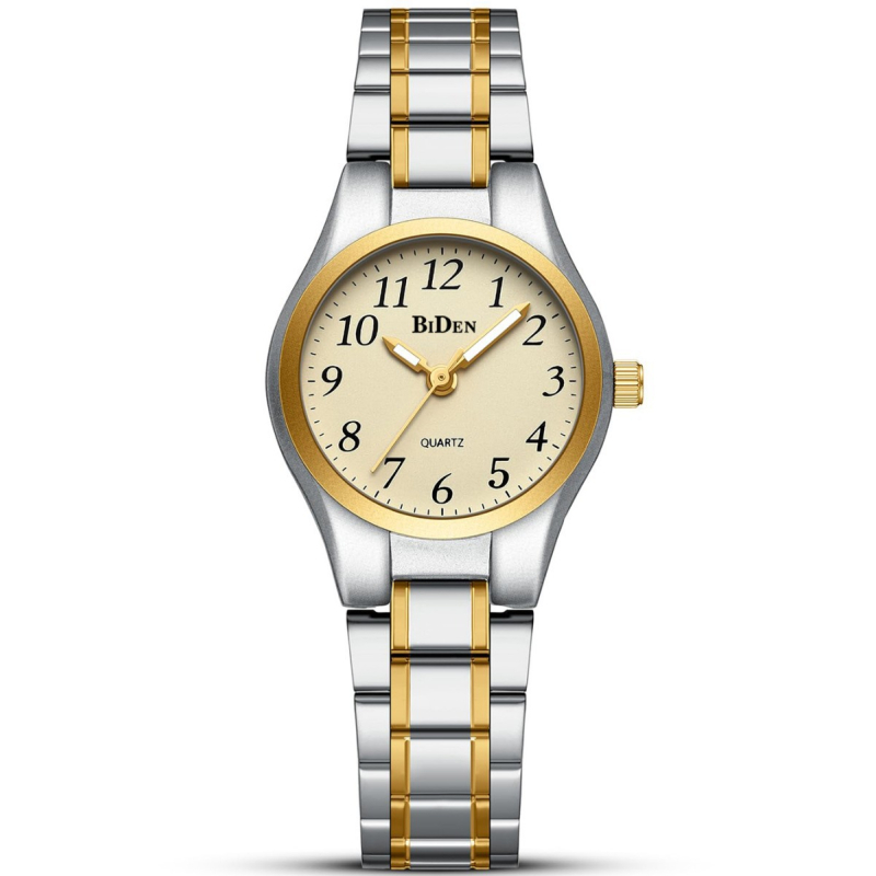 Biden мъжки спортен кварцов часовник, аналогов дисплей, кръгъл циферблат, корпус от сплав, стоманен каиш, водоустойчив до 30 м