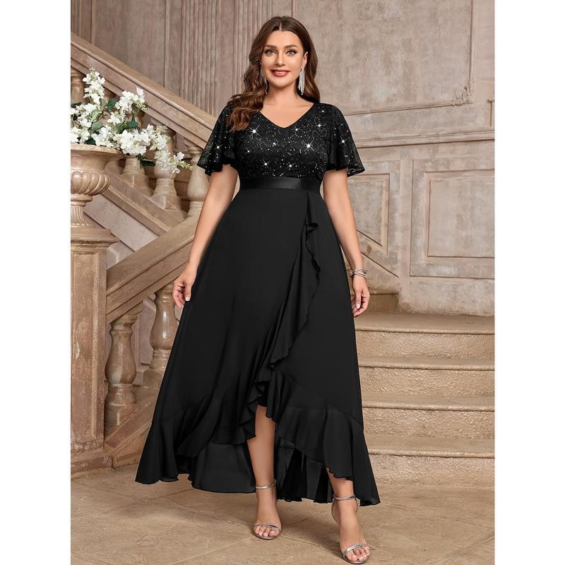 Φόρεμα παρανύφας με παγιέτα δαντέλα, V‑λαιμός, καλοκαιρινή έκδοση, Μάρκα Other