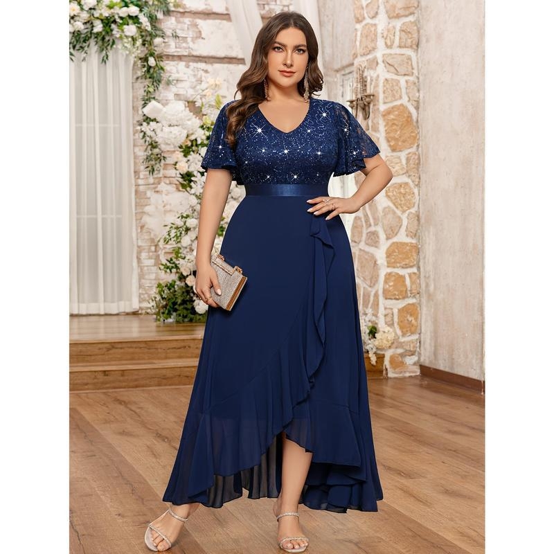 Φόρεμα παρανύφας με παγιέτα δαντέλα, V‑λαιμός, καλοκαιρινή έκδοση, Μάρκα Other