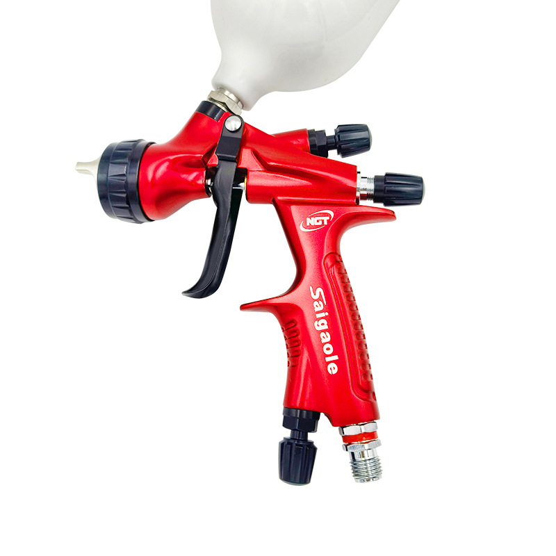 Saigaole Ngt Pot-tüüpi pneumaatiline pihustuspüstol – auto, mööbel, nahk ja tööstuslik kasutus; kõrge atomiseerimine; sobib veepõhiste värvide ja lakkidega; käsitsi pihustuspüstol