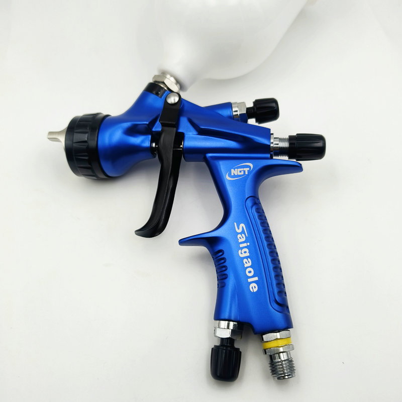 Saigaole Ngt Pot-tüüpi pneumaatiline pihustuspüstol – auto, mööbel, nahk ja tööstuslik kasutus; kõrge atomiseerimine; sobib veepõhiste värvide ja lakkidega; käsitsi pihustuspüstol
