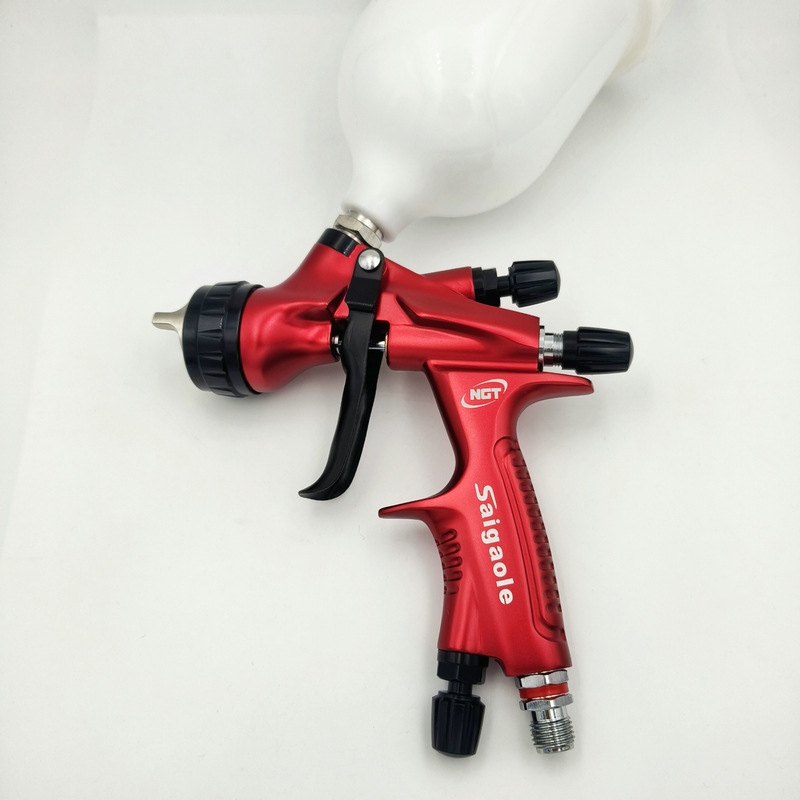 Saigaole Ngt Pot-tüüpi pneumaatiline pihustuspüstol – auto, mööbel, nahk ja tööstuslik kasutus; kõrge atomiseerimine; sobib veepõhiste värvide ja lakkidega; käsitsi pihustuspüstol