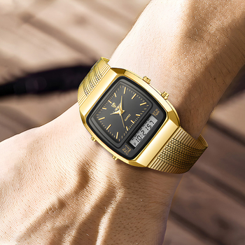 LIEBIG L1030 Meeste käekell – Roostevabast terasest rihm, ruudukujuline dial, 30 m veekindlus, kvarts-liikumine, maailmaaeg