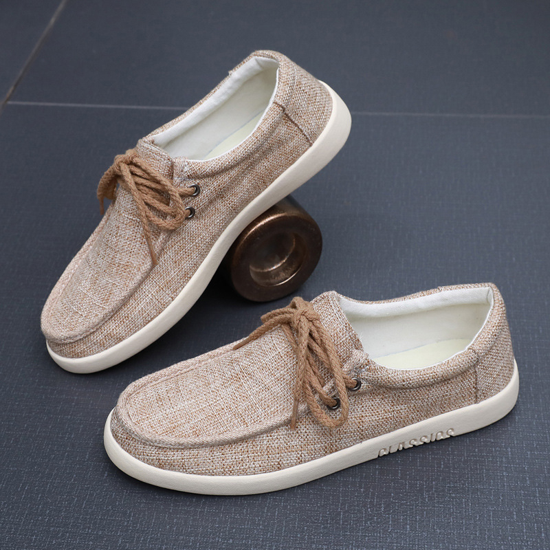 Meeste linased tennised, kevad-suve 2025, madal kõrgus, nööriga kinnitatavad, kummist talla