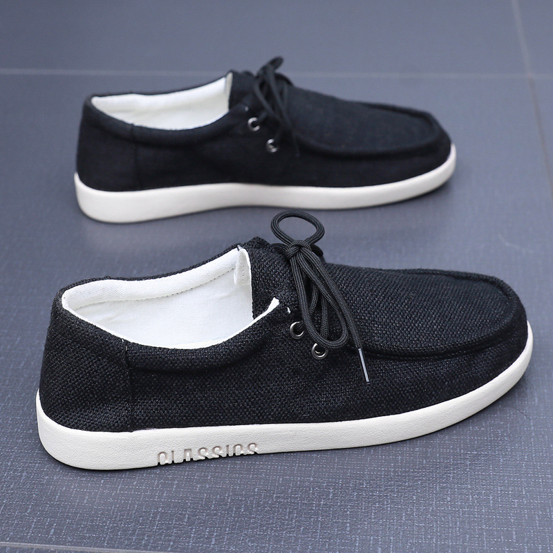 Meeste linased tennised, kevad-suve 2025, madal kõrgus, nööriga kinnitatavad, kummist talla