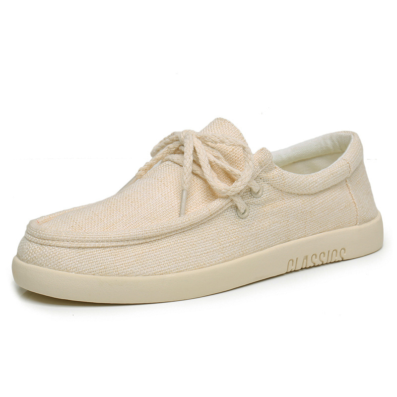 Meeste linased tennised, kevad-suve 2025, madal kõrgus, nööriga kinnitatavad, kummist talla