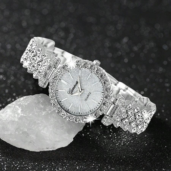 Juveelkäekell romaani cifernikuga, täis teemante, titaniumi sulam korpus, kanvasrihm, liikumine Light wave