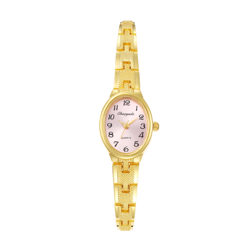 Naiste moodne kvartsikell naise käekell koos ümmarguse metalse korpusega, PU-rihm, pin-sulgus