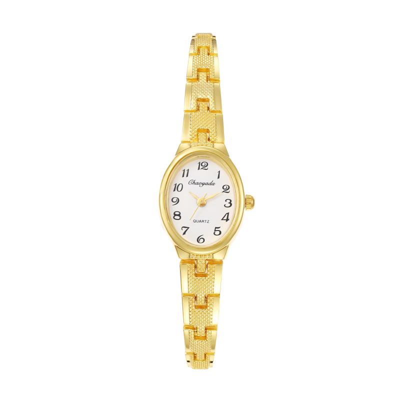 Naiste moodne kvartsikell naise käekell koos ümmarguse metalse korpusega, PU-rihm, pin-sulgus