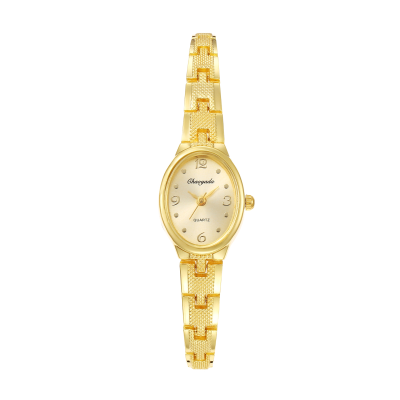 Naiste moodne kvartsikell naise käekell koos ümmarguse metalse korpusega, PU-rihm, pin-sulgus