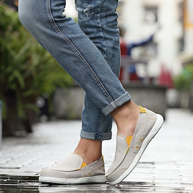 Slip-on kanvasjalanõud, hingavad, madal profiil, kanvas ülemine, kummist talla