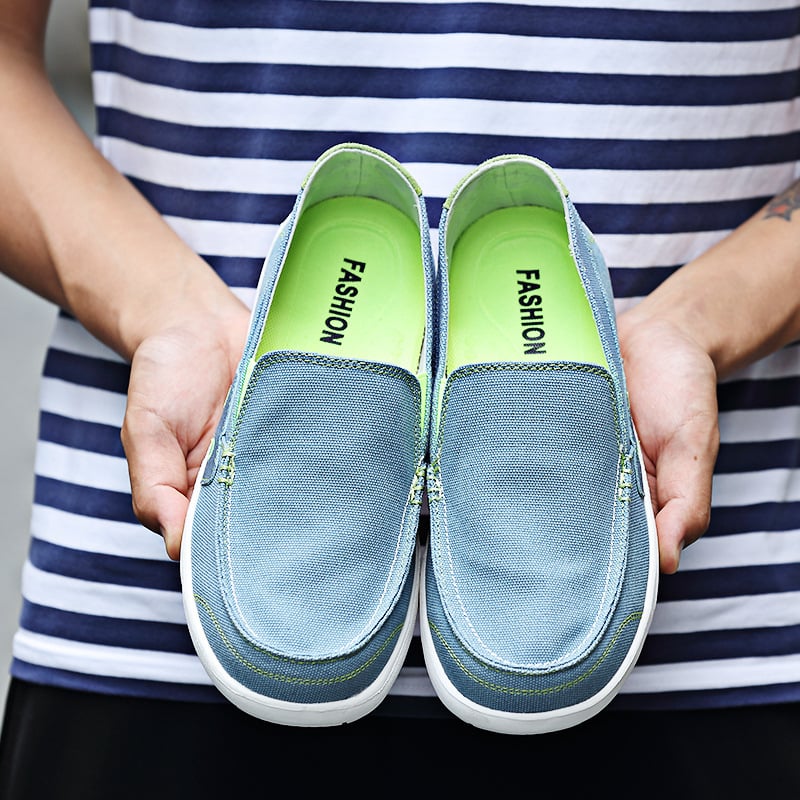 Slip-on kanvasjalanõud, hingavad, madal profiil, kanvas ülemine, kummist talla