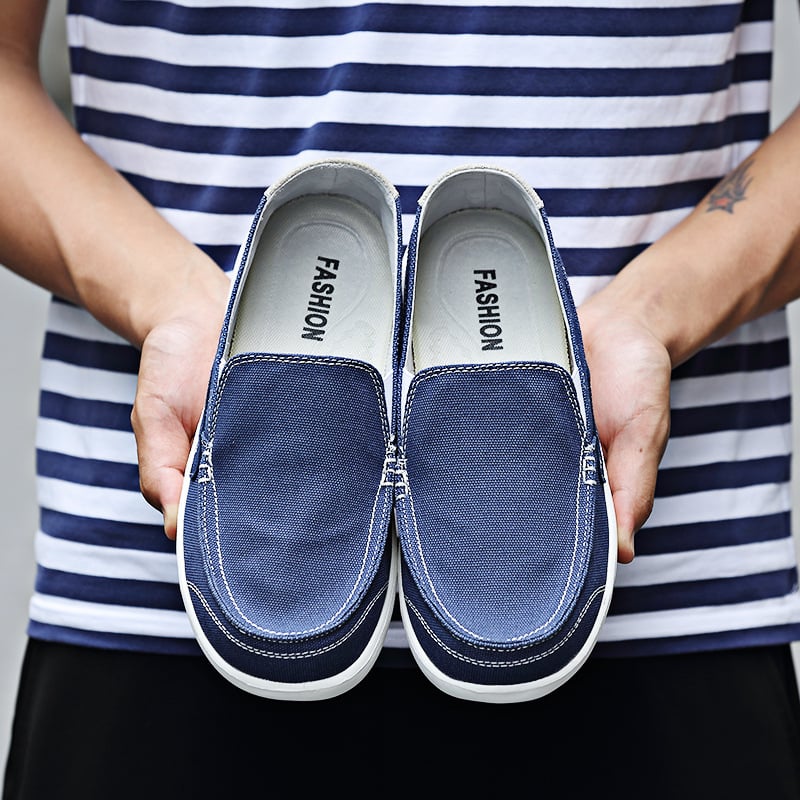 Slip-on kanvasjalanõud, hingavad, madal profiil, kanvas ülemine, kummist talla