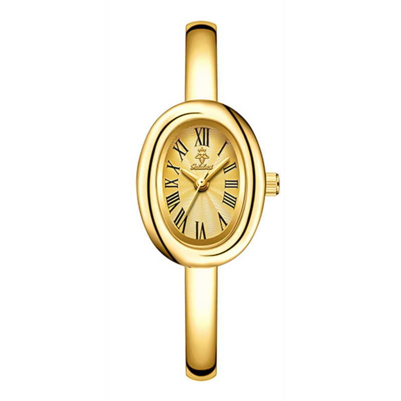 Naisekell ovaalse kujuga ja roostevabast terasest rihm, kvartsliikumine Chenlong 68, safiirkristall, veekindlus 30 m