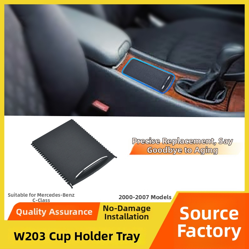 Autotooted – Tassitopsi hoidja kate kesk-konsoolile Mercedes-Benz C-klassi W203 (C260/C280); mudel W203, materjal PC+ABS+TPE, bränd SD